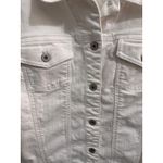 Chico's  Platinum White Denim Jacket Womens Size 2 Trucker Style Photo 3