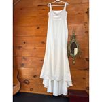 Lulus  Luxe Loveliness White Satin Backless Mermaid Maxi Dress Bridal Gown Size L Photo 2