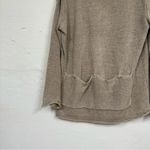 J Jill Beige Linen Open Knit Kangaroo Pocket Sweater Long Sleeve L Lagenlook Tan Size L Photo 1