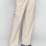 Reformation Jackson Tencel Lyocell-twill Straight-leg Cargo Pants Size 10 Beige Photo 2