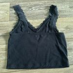 American Eagle  Lace Navy Blue Ribbed Tank Top Photo 1