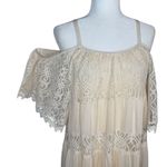 Angie  Boho Ivory Lace Off Shoulder Tiered Dress M Festival Peasant Gypsy Cottage Photo 2