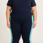 Belle by Kim Gravel Women’s Colorblock Leggings Blue & Teal – Size 2X – NWOT Photo 0