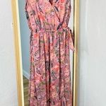 Band of Gypsies pink floral chiffon faux wrap maxi dress Photo 0