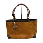 Women's Brown Wicker Large Purse Photo 0