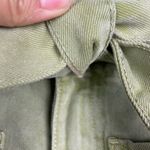 ZARA Green Denim Baggy Paperbag Raw Hem Shorts with Belt Photo 3