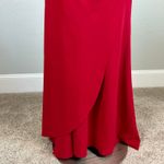 AQUA  Women's Formal Dress Size 12 Red Crepe and Satin Long Column Evening Gown Photo 8