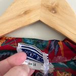 VINTAGE 70s Samuel Floral Boho Midi Dress – Cottagecore dagger collar Tropical Green Size M Photo 8