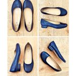 Clizia Sz 37 Marge Low Navy Blue Leather Pumps Heels Shoes Made in Italy Womens Photo 1