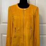 Lena Gabrielle orange faux Suede zip up jacket- size 10. New Photo 0