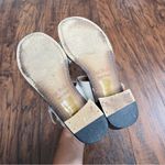 Anthropologie Gee WaWa • Anthro Bess Sandals block heel cream distressed leather double buckle Photo 9