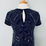 Parker Little Black Sequin Beaded Short Sleeve Dress Size S Photo 8