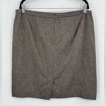 Trina Turk Straight Pencil Skirt Wool & Silk Blend Lined Zip Brown Gray Grey 12 Photo 1