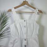 Madewell  Denim Square-Neck Sleeveless Mini Dress in Tile White Photo 6