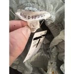 Blu Pepper NWD Sage Green Swiss Dot Tiered Smocked Midi Dress Size Large Photo 6