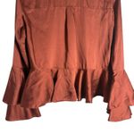 Cinq à Sept Cinq a Sept Kirin Orange Satin Ruffled Bell Sleeve Collared Blouse Top Size XS Photo 12