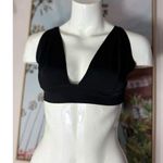 H&M Black Triangle Plunge V-Neck Bikini Top Thick Strap Swimwear Size 14 XL Photo 0
