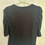 SheIn NWOT-Black V-Neck Ribbed Puff Sleeve Top Photo 2