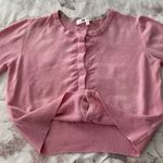Ye Mak pink button front cropped cardigan sweater, size S Barbiecore boho school Photo 10