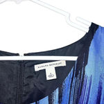 Banana Republic Women's Size 0 Linen Black/Blue Sleeveless Brushstroke Dress Photo 3