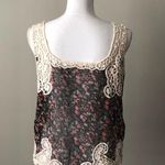 CRYSTAL K | Sheer Floral Crochet Lace Tank Top Size L Photo 3