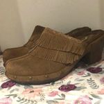 Softwalk Brown Leather Clogs with Fringe Size 5 Photo 5