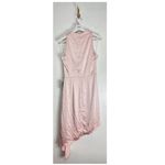 Elliatt Alaia Asymmetric Satin Cocktail Dress in Blush Size Medium Photo 8