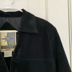 Vintage Middlebrook adult black leather zip jacket‎ padded shoulders — small Photo 1