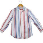 Vintage Escada Sport 1990s cotton lightweight casual smart blouse striped white Photo 0