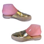 Sam Edelman  GOLD LEATHER "AUSTIN" ESPADRILLE SLIDE MULES (7M) Photo 3