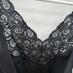 Illusion Black Nylon Slip Dress Lace Classic Size 34 Photo 7