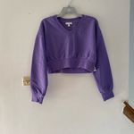 BP NWT  purple dahlia v neck cropped sweatshirt S 80% organic cotton Photo 2
