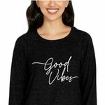 Buffalo  Black ‘Good Vibes’ Cozy Graphic Crewneck Long Sleeve Sweatshirt NWT Photo 3