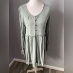 FP Beach Free People Beach Sage Green Ribbed Babydoll Tunic/Dress Photo 1