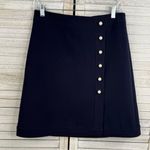 Ann Taylor  A Line Skirt with Decorative Pearl Buttons Navy-2 Photo 0