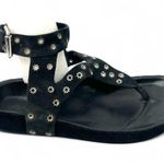 Isabel Marant 35/ 5 Black Suede Elwina Chic Eyelet Sandals Ankle Strap Studs Photo 1