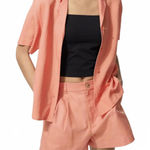 Uniqlo Linen Cotton Shorts 2.5" Orange NWT Size Large Photo 0