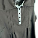 Tehama Brown Collared Sleeveless 1/4 Button Stretchy Athletic Polo Top Size XS Photo 2