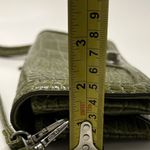 Green textured crocodile embossed faux leather crossbody bag purse Photo 11