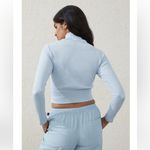 Cotton On NWT  Seamless Zip Front Long Sleeve Top, Small, Light Blue Photo 2