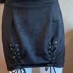 Faux Suede High Waist Lace Up A Photo 2