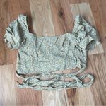 Planet Blue Floral Puff Sleeve Wrap Top XS Photo 3