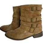 breckelle's  Ankle Boots 6 Brown Side Zip Low Heel Buckle Details Photo 0