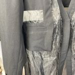 Akira Black Sheer Panel Long Sleeve Trench Coat Jacket M Photo 2