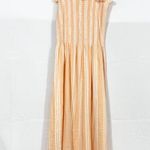Faherty Dream Cotton Gauze Lakeview Dress Sepia Neutral Stripe Coastal Midi Photo 3