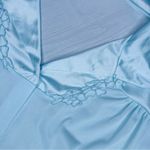 Vintage powder blue sheer sleepwear gown & button up matching robe silky detail Size L Photo 3