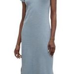 Club Monaco TeaDyed Mockneck Ribbed Maxi Column Dress Medium Minimalist Seafoam Photo 0