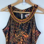 R & K Originals Maxi Dress Size 10 Beaded Neckline Empire Waist Boho Tribal Black Photo 2