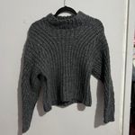 EXPRESS Gray Metallic Chunky Knitted Sweater Photo 0