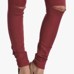 Bullhead Denim Co Bullhead High Rise Skinniest Maroon Distressed Jeans Photo 2